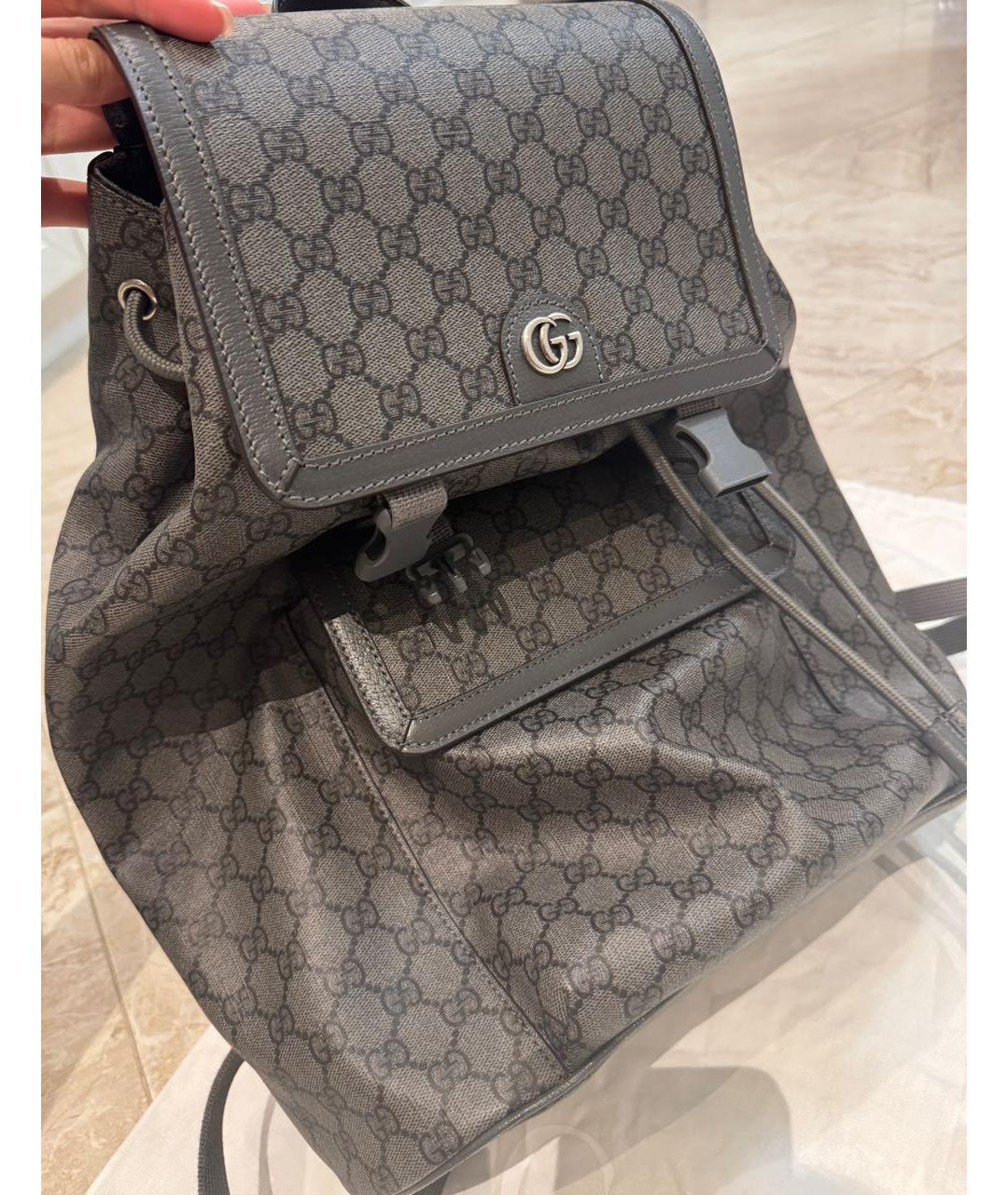 GUCCI Коричневый рюкзак из канвы, фото 2