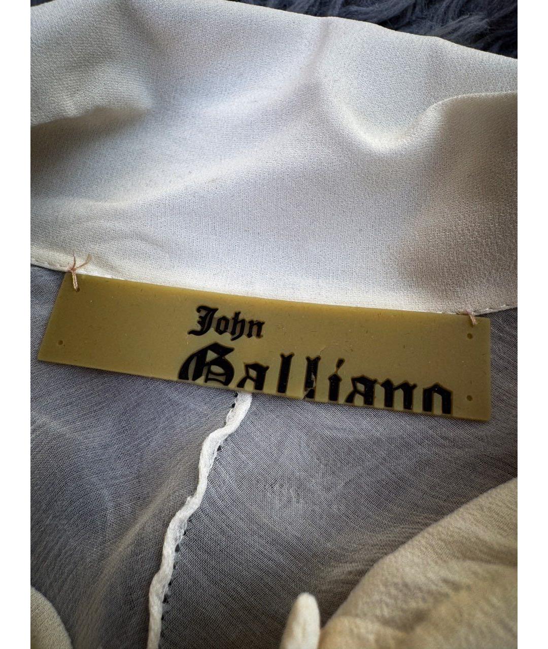 JOHN GALLIANO Белая шелковая рубашка, фото 6