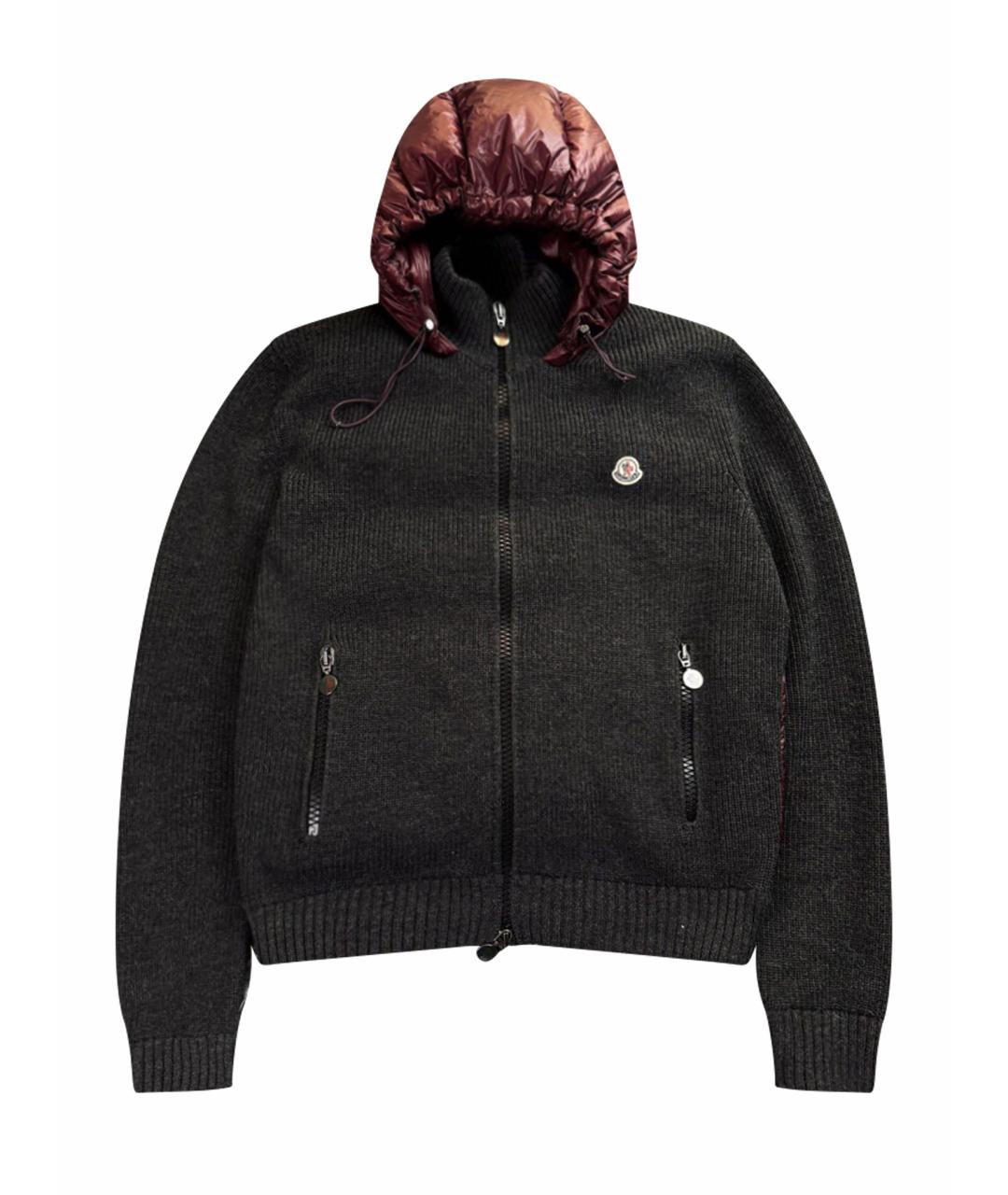 MONCLER Бордовый шерстяной жилет, фото 1