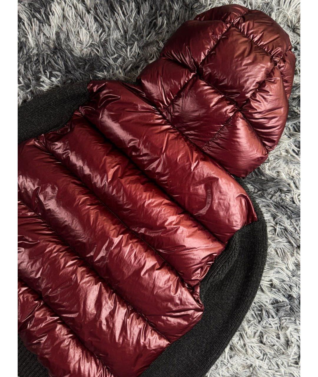 MONCLER Бордовый шерстяной жилет, фото 2