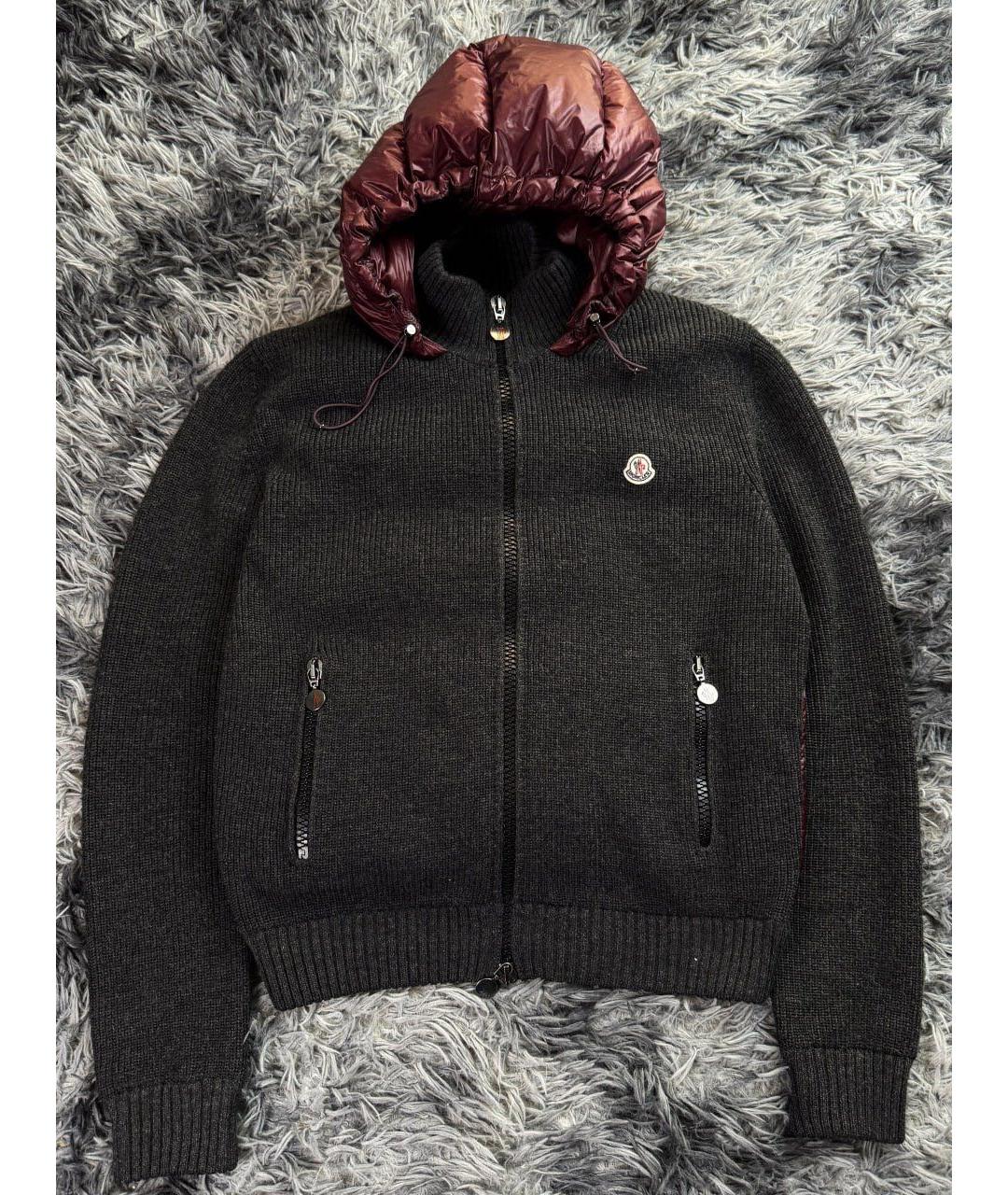 MONCLER Бордовый шерстяной жилет, фото 7