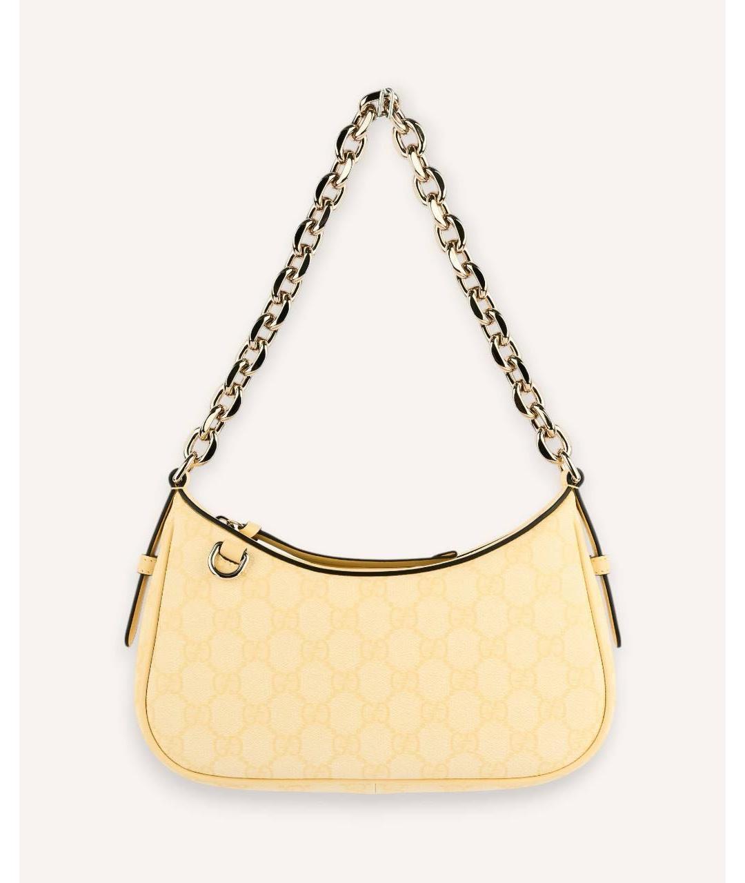 GUCCI Желтая сумка через плечо из канвы, фото 7