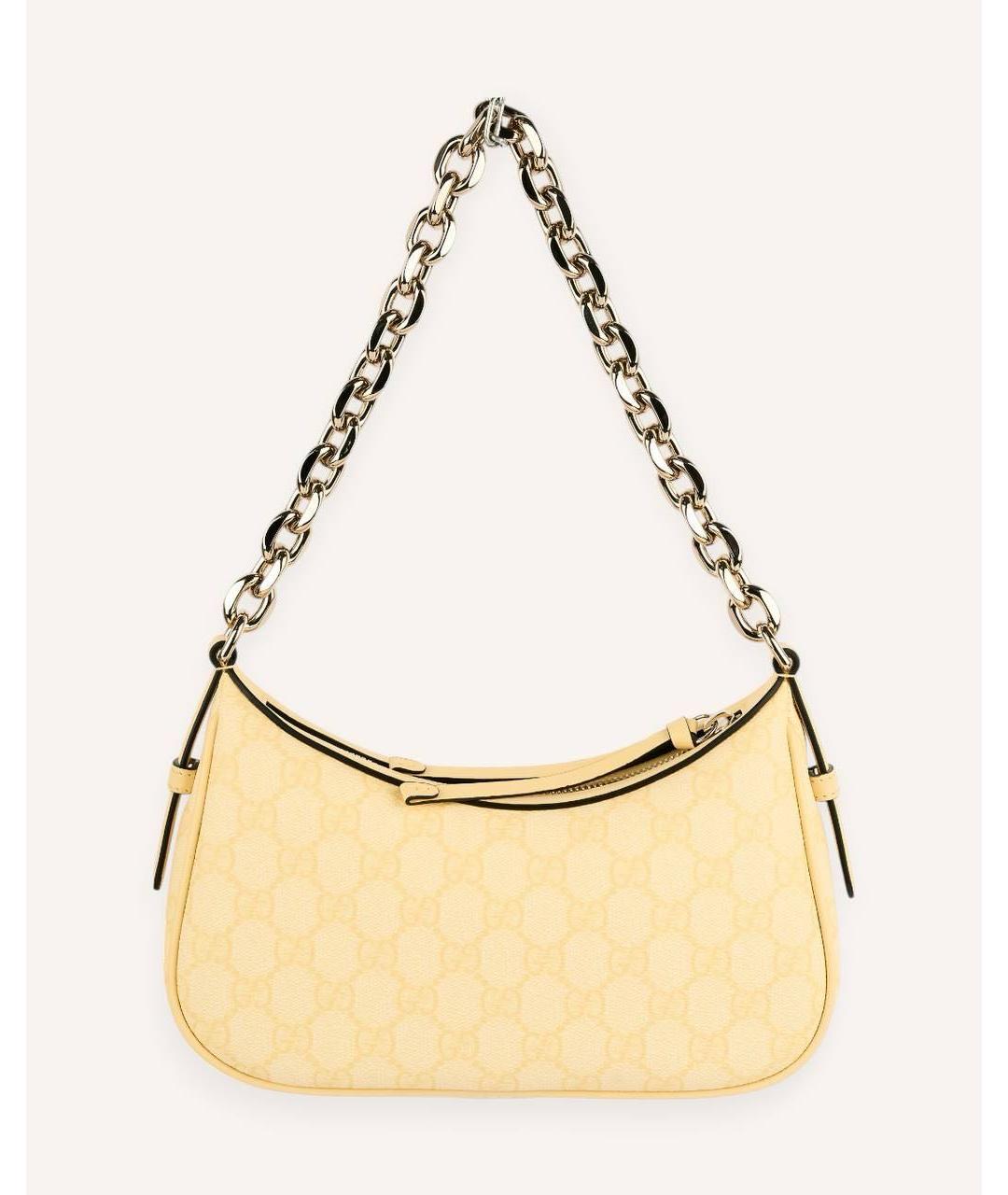 GUCCI Желтая сумка через плечо из канвы, фото 3