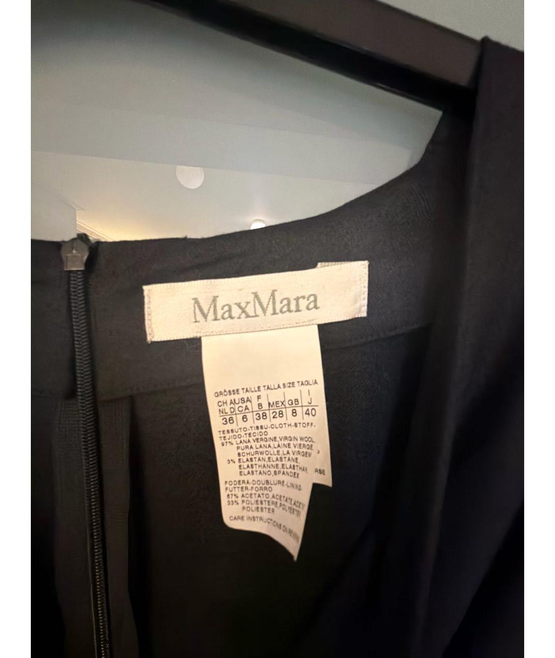 MAX MARA Черное шерстяное коктейльное платье, фото 4