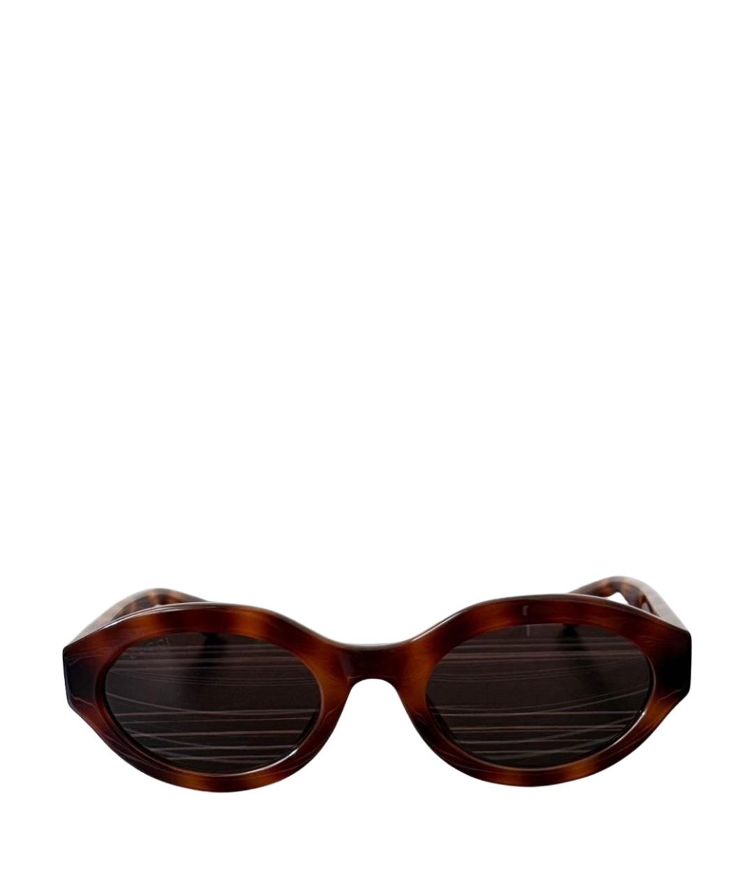 GUCCI Коричневые пластиковые солнцезащитные очки, фото 1