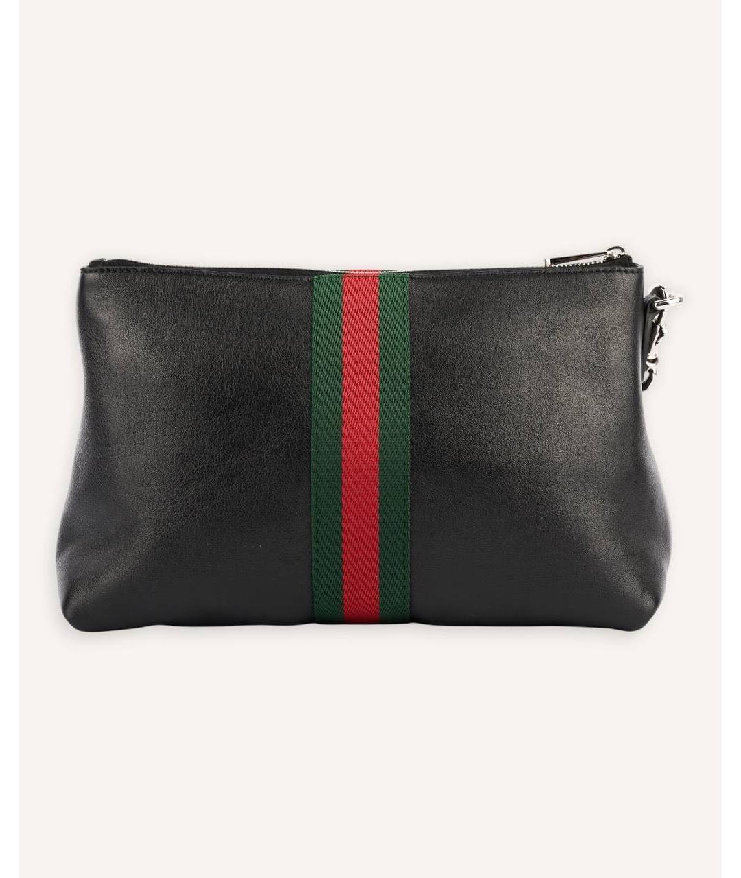 GUCCI Черная кожаная барсетка, фото 3
