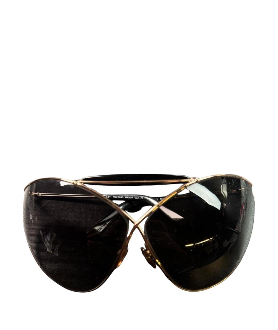 TOM FORD Черные металлические солнцезащитные очки, фото 1