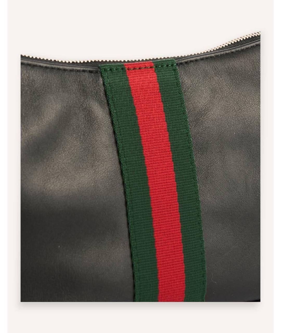 GUCCI Черная кожаная сумка через плечо, фото 4