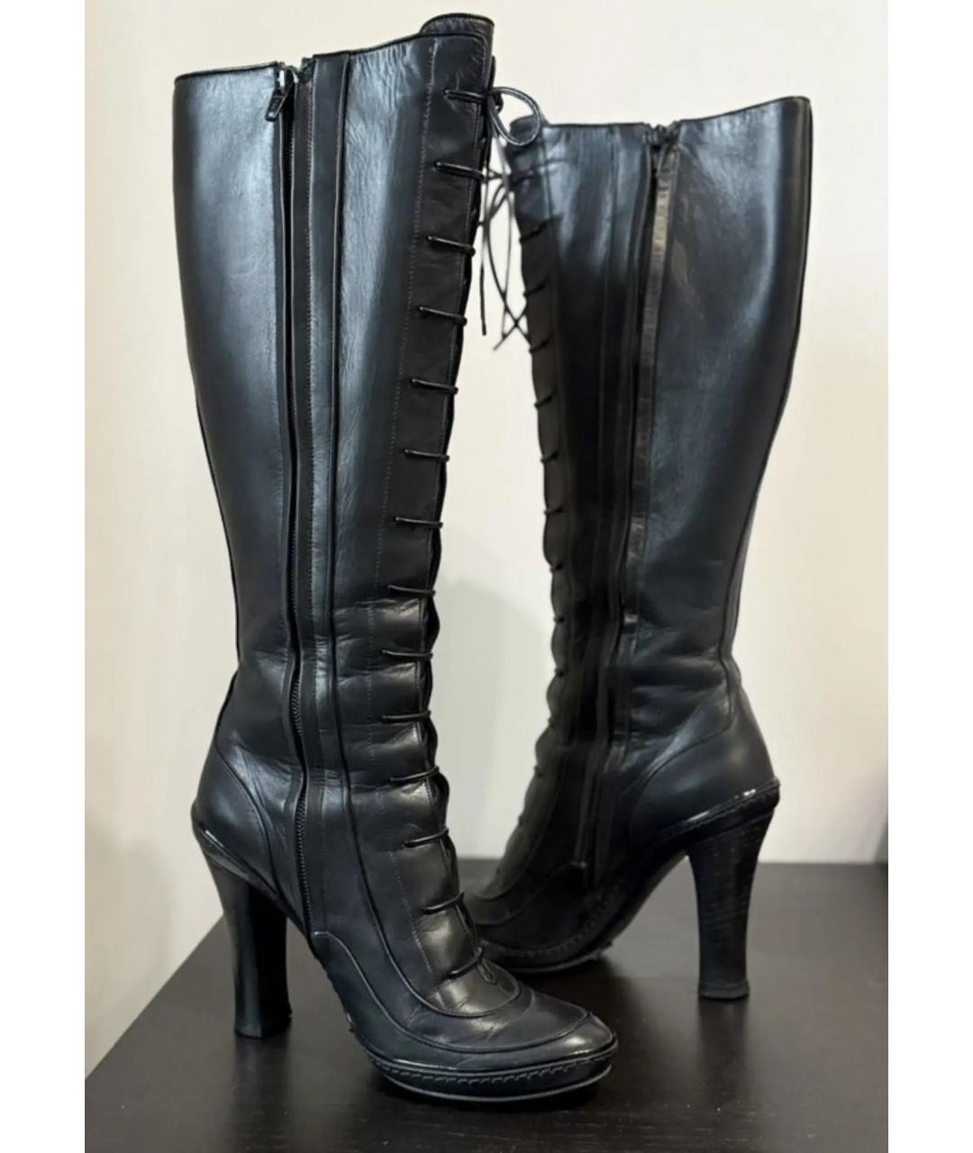 CELINE Черные кожаные сапоги, фото 8