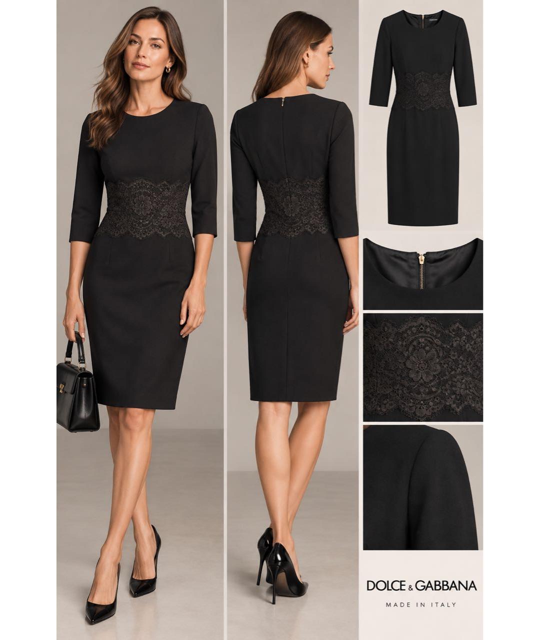 DOLCE&GABBANA Черное коктейльное платье, фото 4