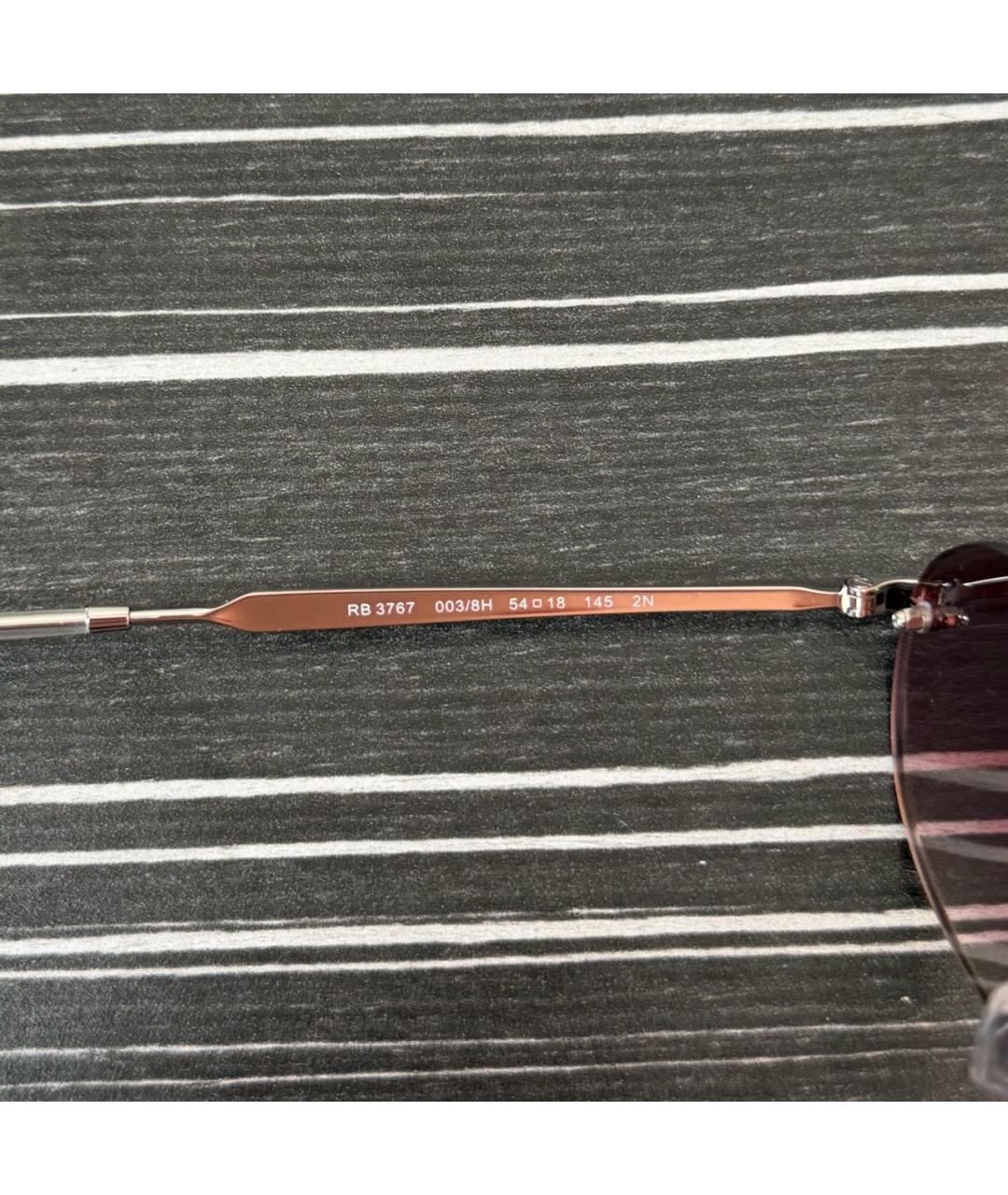 RAY BAN Серебряные металлические солнцезащитные очки, фото 3