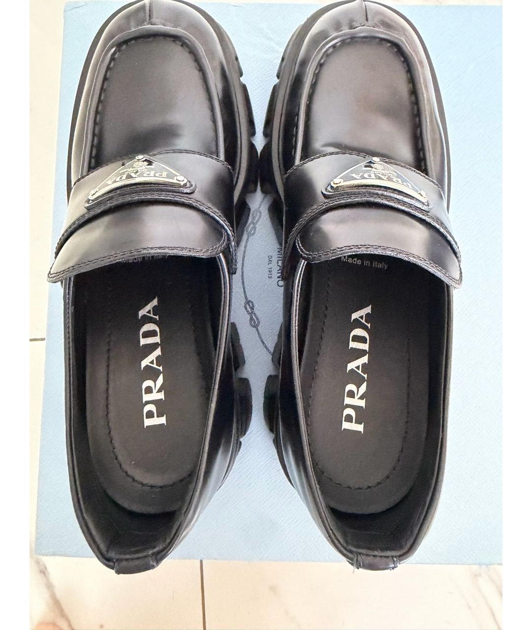 PRADA Черные кожаные лоферы, фото 3