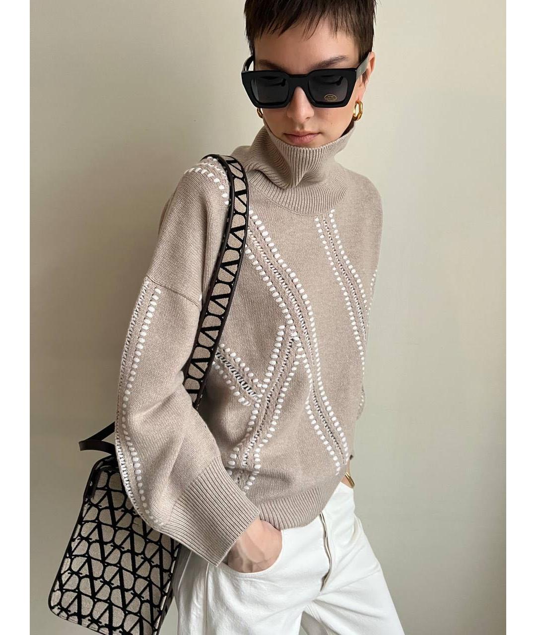 VALENTINO Коричневая хлопковая сумка тоут, фото 5