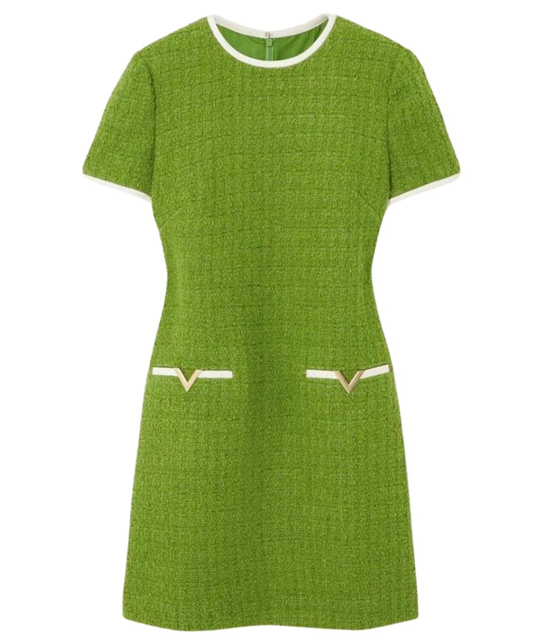 VALENTINO Зеленое вискозное повседневное платье, фото 1