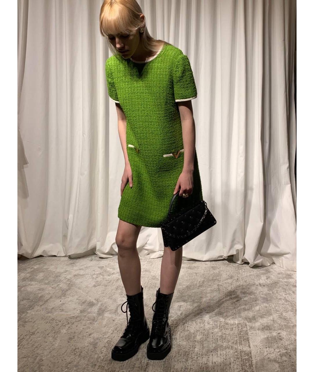 VALENTINO Зеленое вискозное повседневное платье, фото 3