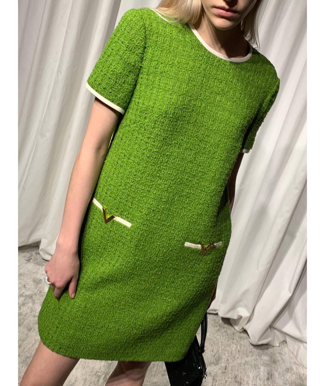VALENTINO Зеленое вискозное повседневное платье, фото 5