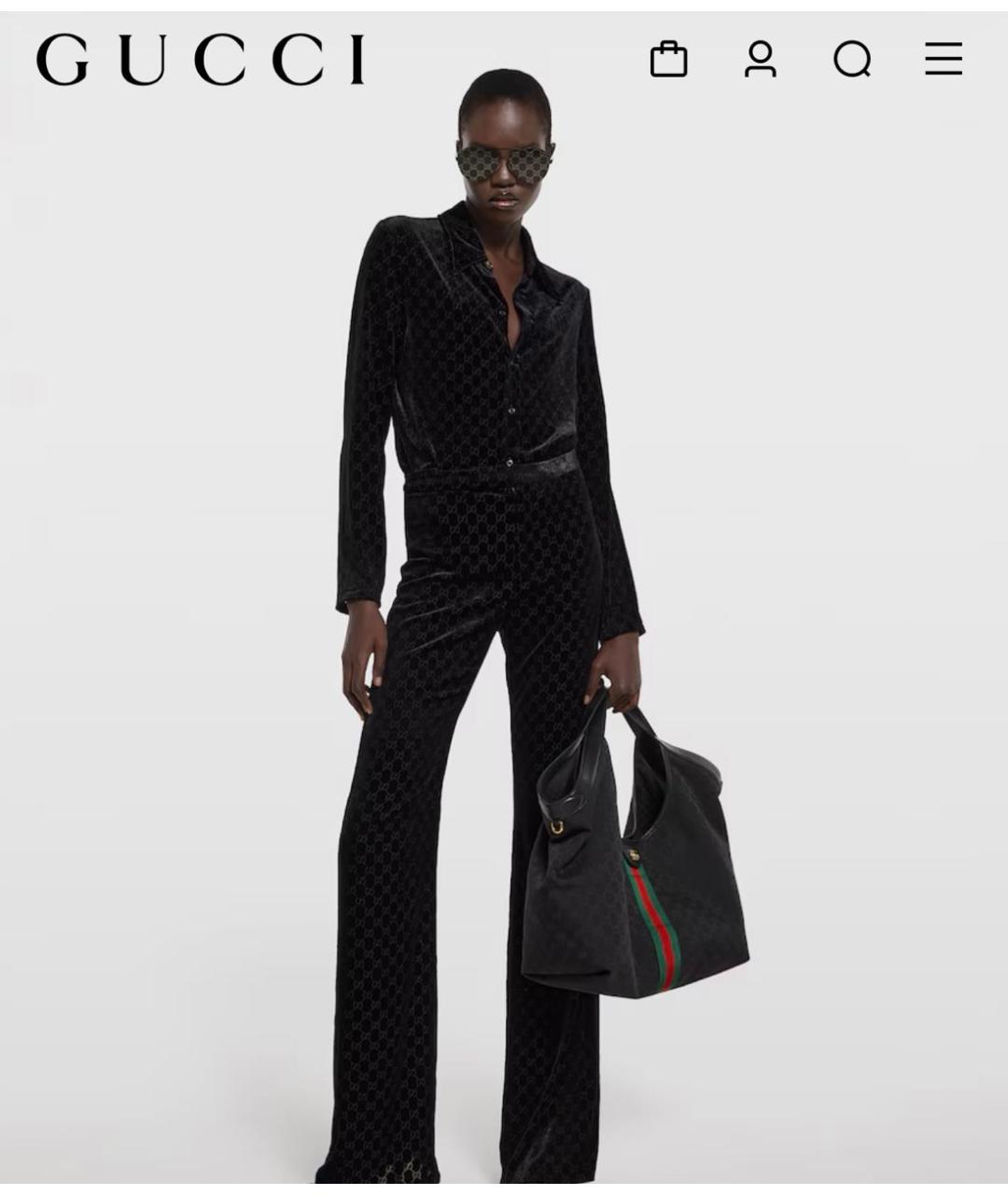 GUCCI Черная сумка тоут, фото 3