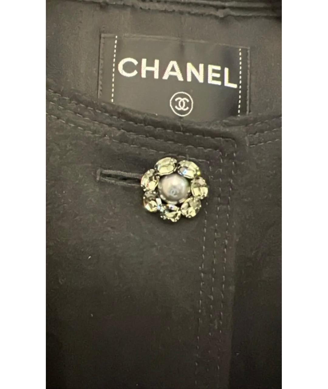 CHANEL Черное шерстяное пальто, фото 7