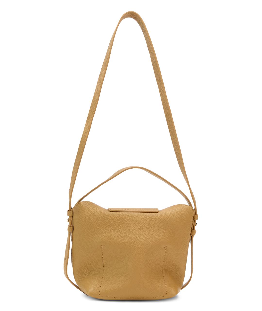 LONGCHAMP Бежевая кожаная сумка через плечо, фото 3