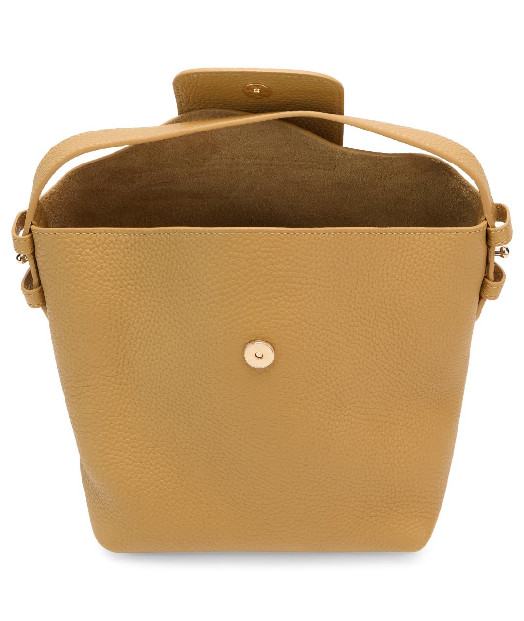 LONGCHAMP Бежевая кожаная сумка через плечо, фото 4