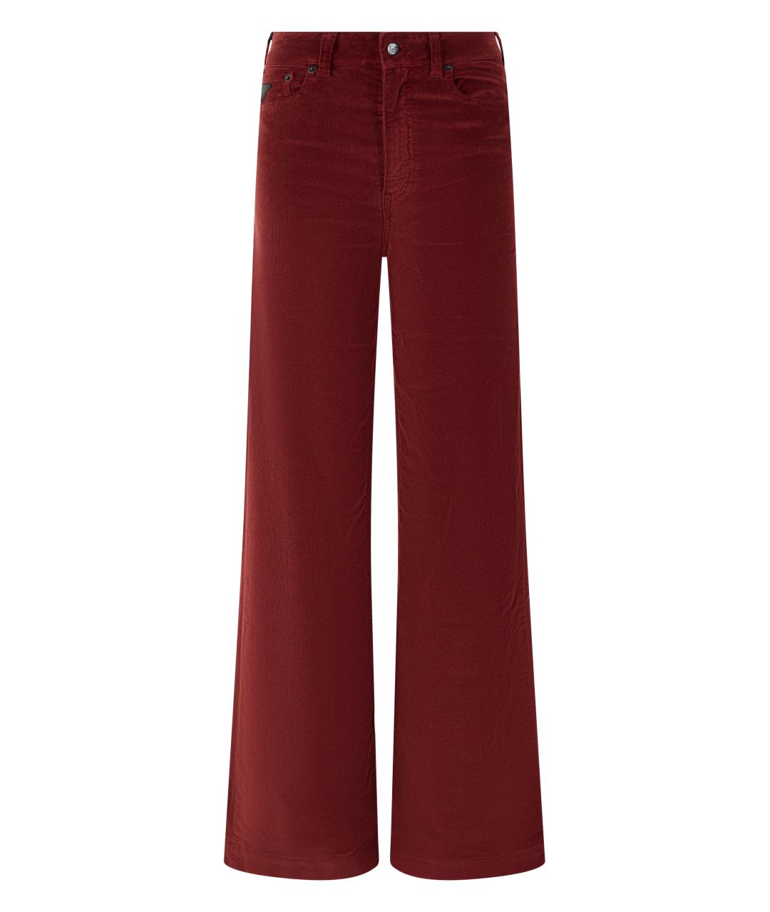 LOIS JEANS Бордовые хлопковые прямые брюки, фото 1
