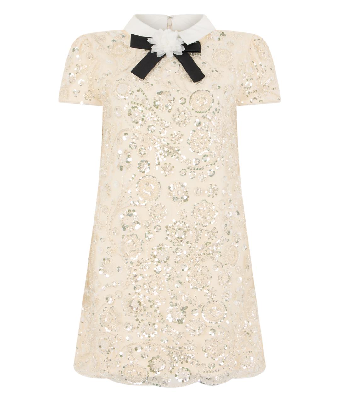 SELF-PORTRAIT Бежевое полиэстеровое коктейльное платье, фото 1