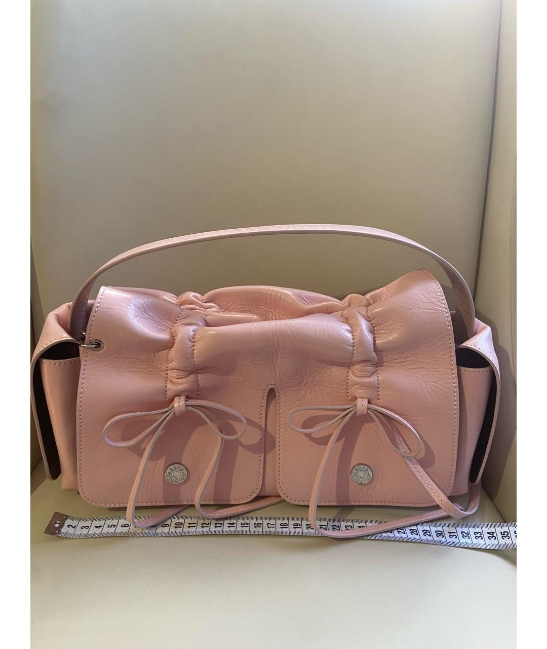 ACNE STUDIOS Розовая кожаная сумка через плечо, фото 2