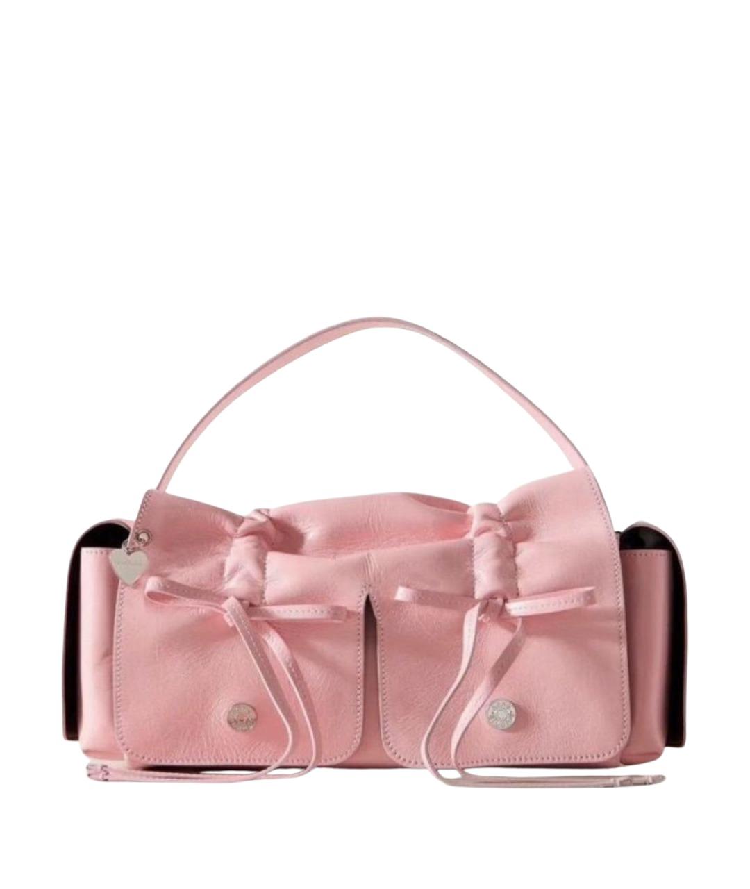 ACNE STUDIOS Розовая кожаная сумка через плечо, фото 1