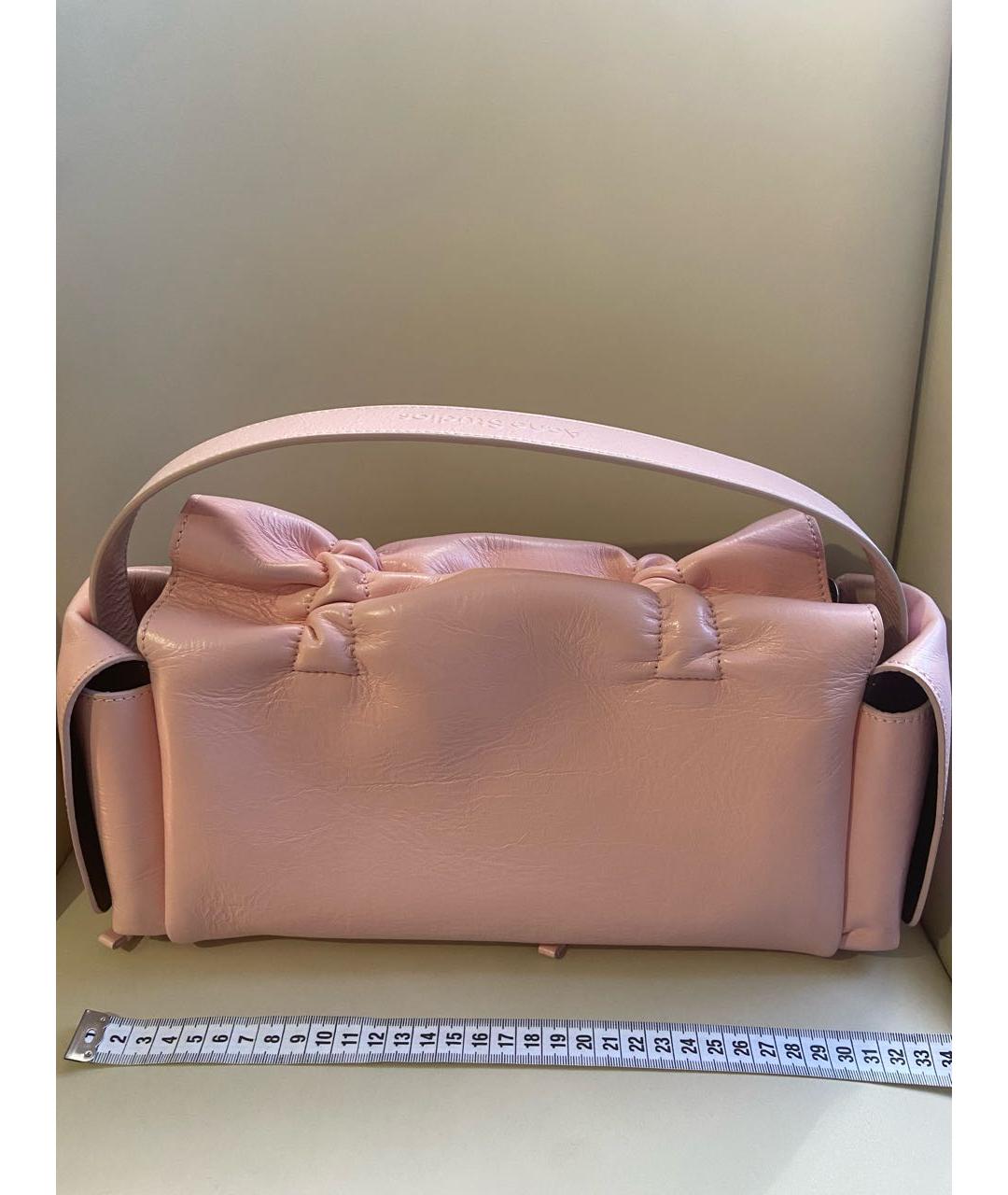 ACNE STUDIOS Розовая кожаная сумка через плечо, фото 3