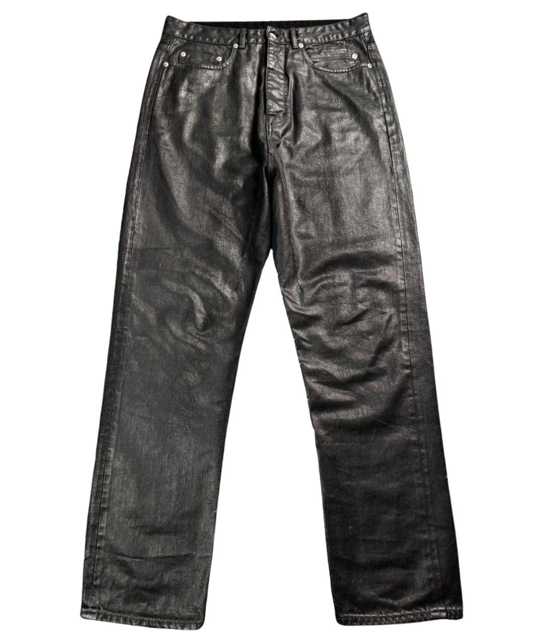 RICK OWENS Черные хлопковые прямые джинсы, фото 1