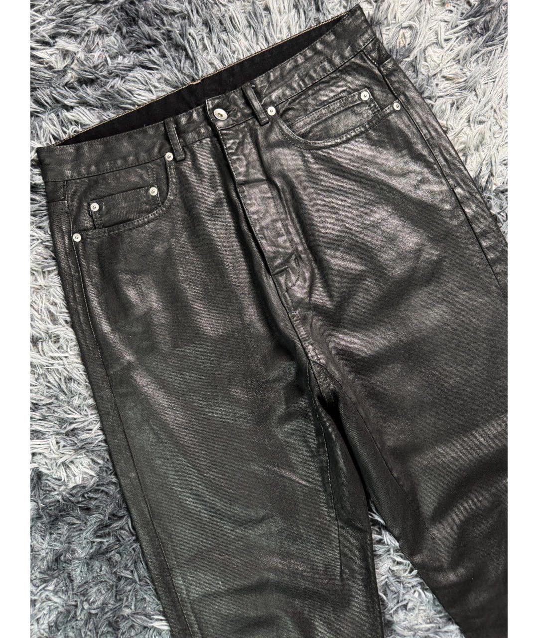 RICK OWENS Черные хлопковые прямые джинсы, фото 5