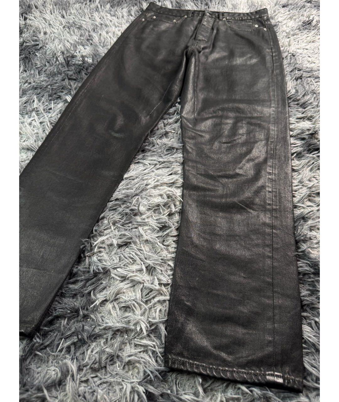 RICK OWENS Черные хлопковые прямые джинсы, фото 4