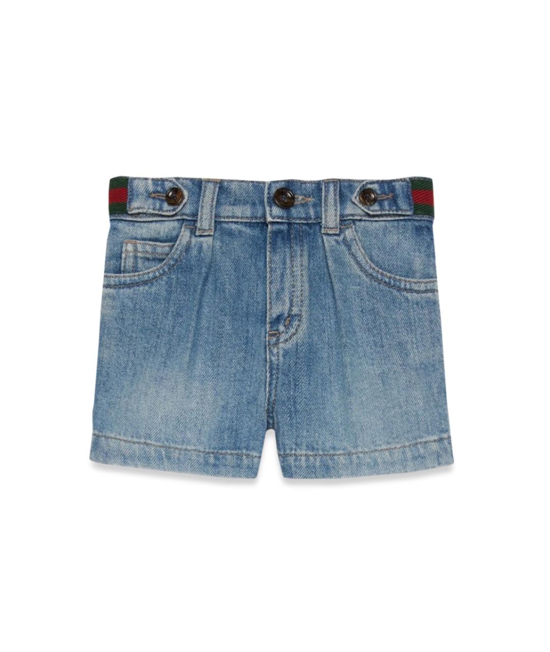 GUCCI Голубые хлопковые брюки и шорты, фото 1