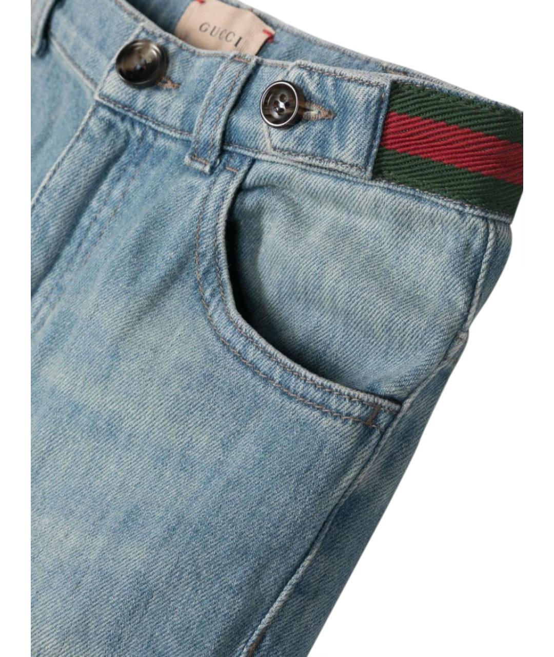 GUCCI Голубые хлопковые брюки и шорты, фото 3
