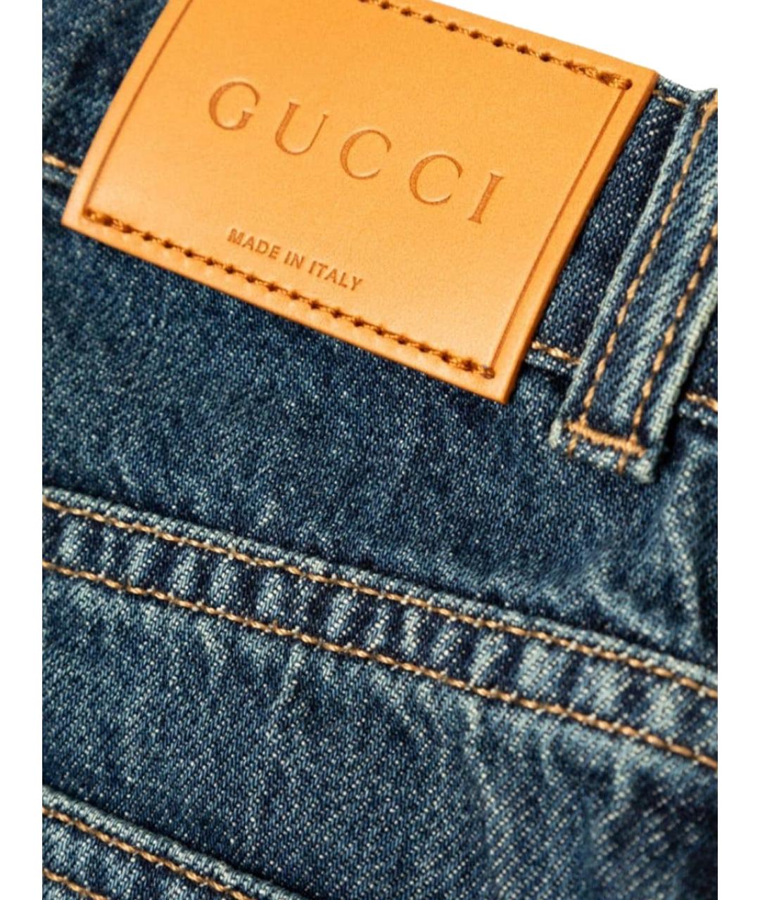 GUCCI Синие хлопковые детские джинсы, фото 3