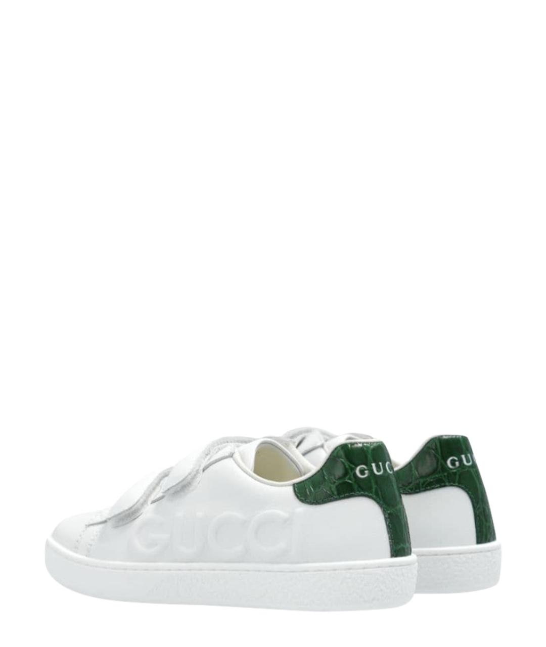 GUCCI Белые кожаные кеды, фото 4