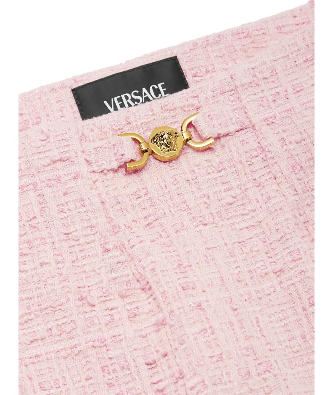 VERSACE Розовая хлопковая юбка, фото 3