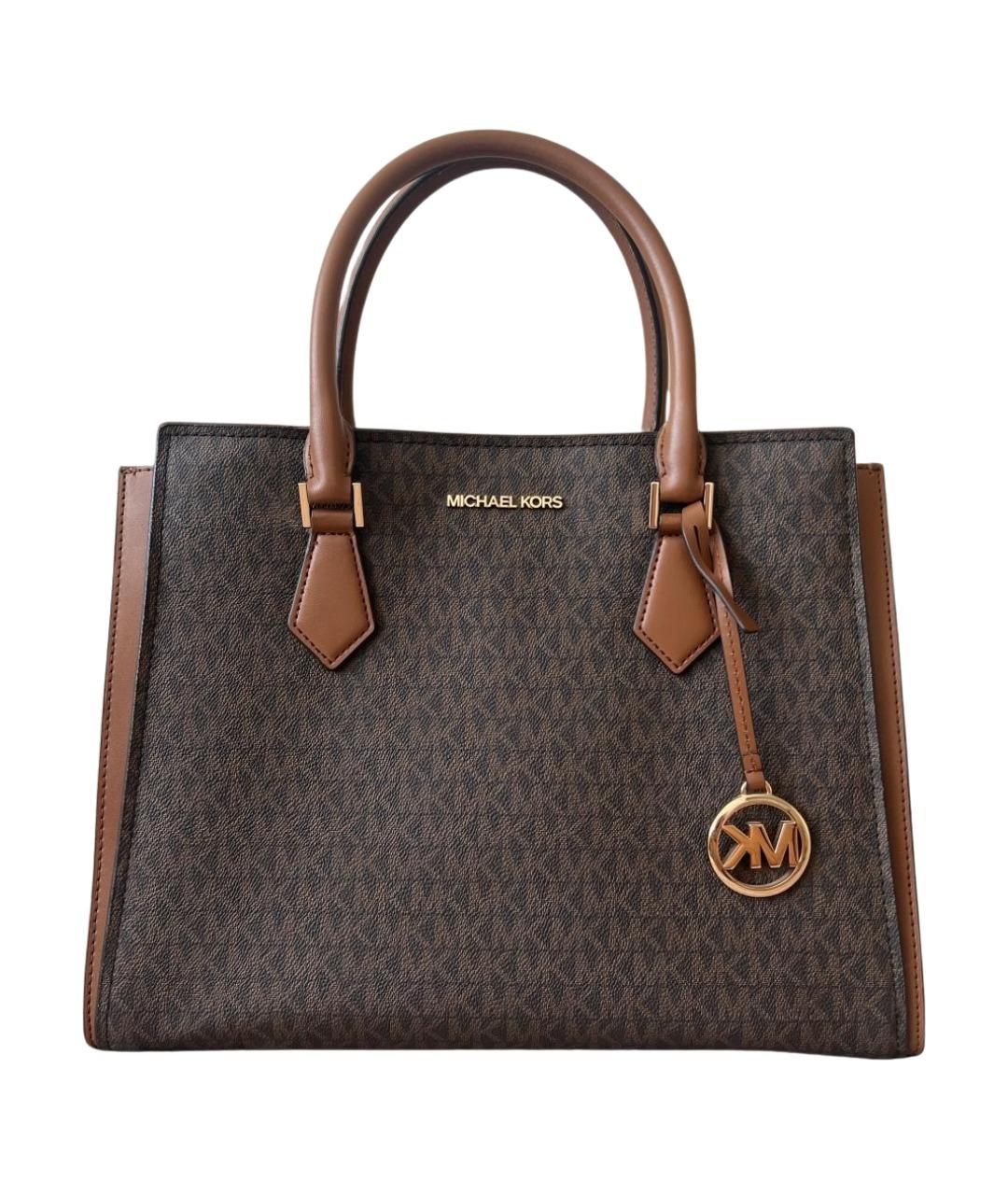 MICHAEL KORS Коричневая сумка через плечо из канвы, фото 1