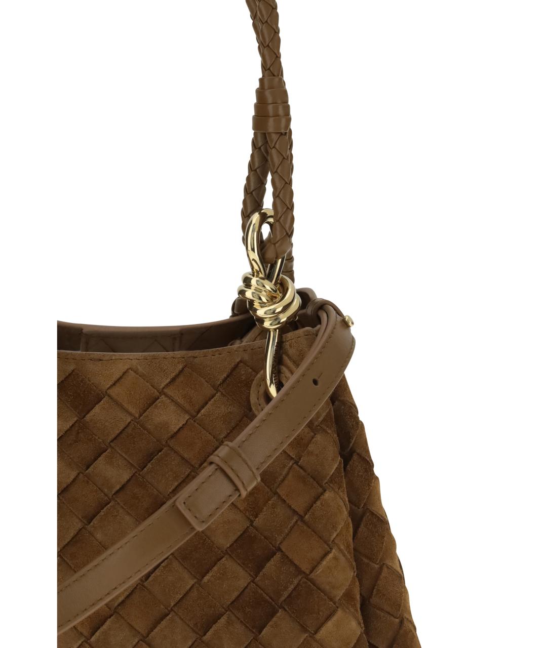 BOTTEGA VENETA Коричневая замшевая сумка через плечо, фото 4