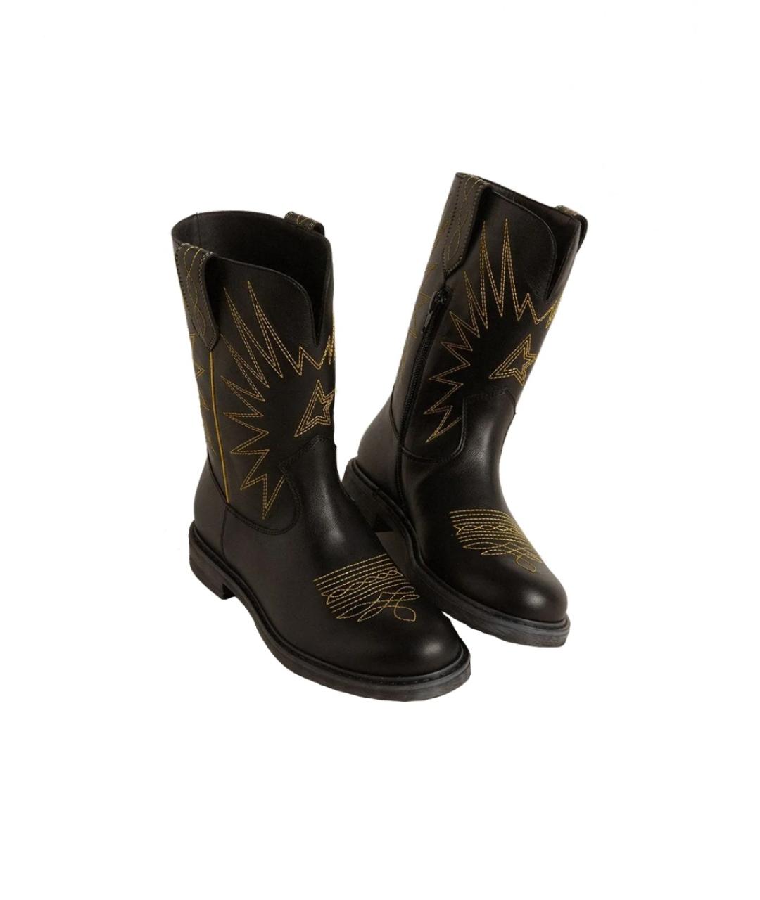 GOLDEN GOOSE Черные кожаные ботинки, фото 2