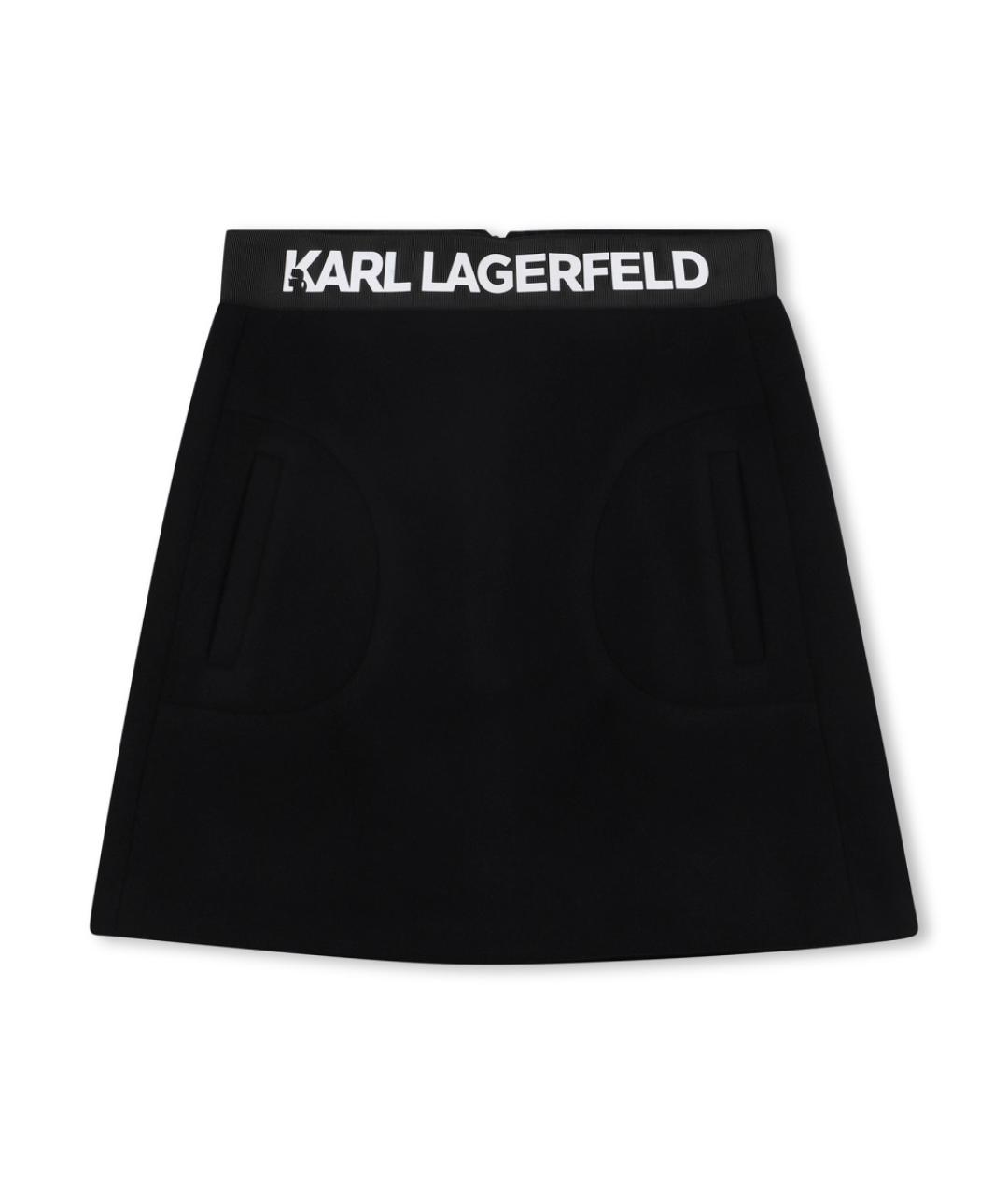 KARL LAGERFELD Черная шерстяная юбка, фото 1