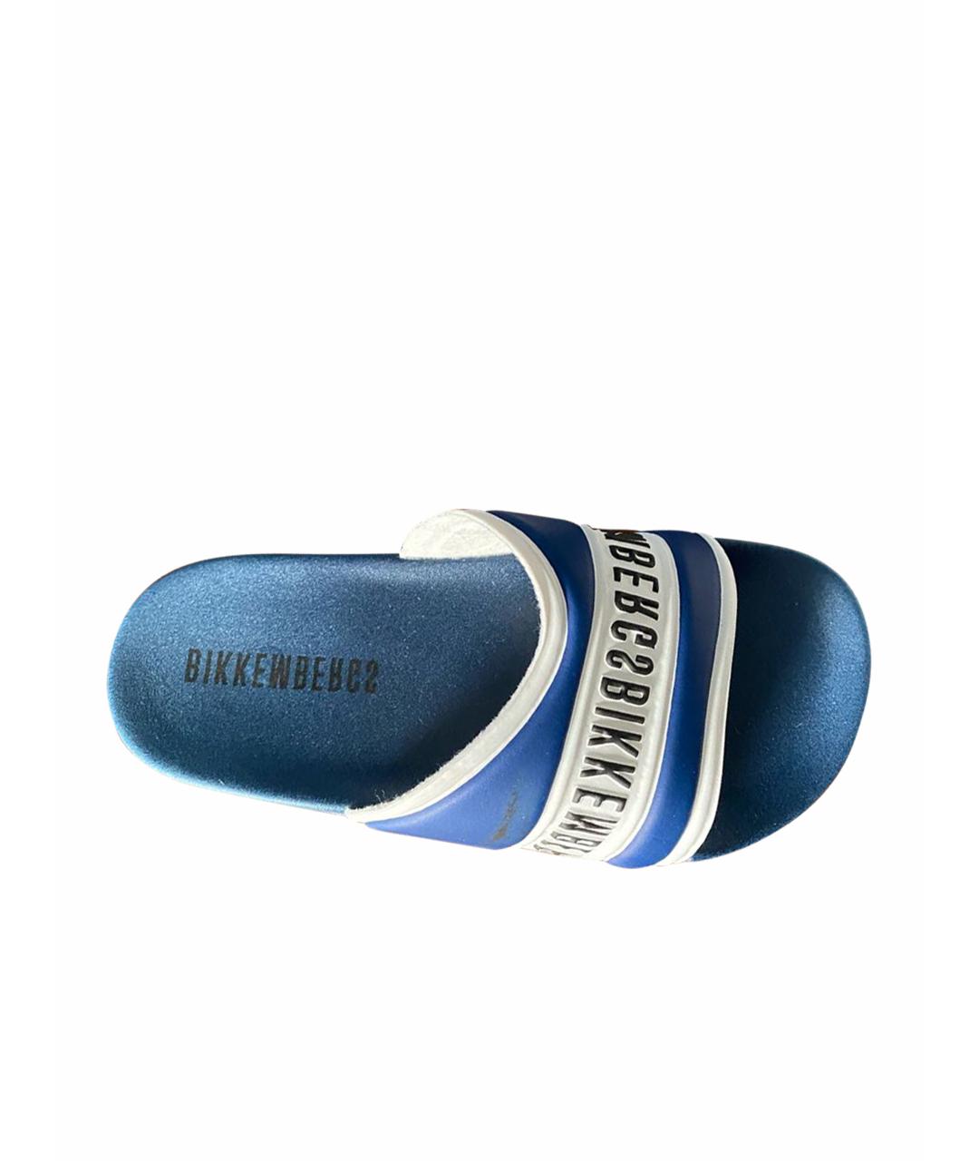 BIKKEMBERGS Синие резиновые сандалии и шлепанцы, фото 1