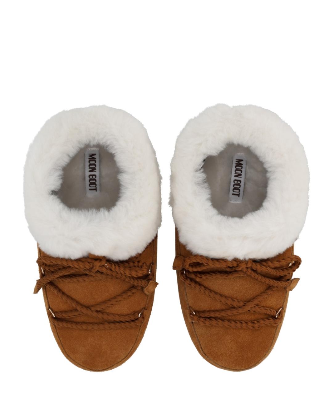 MOON BOOT Коричневые кожаные ботинки, фото 3