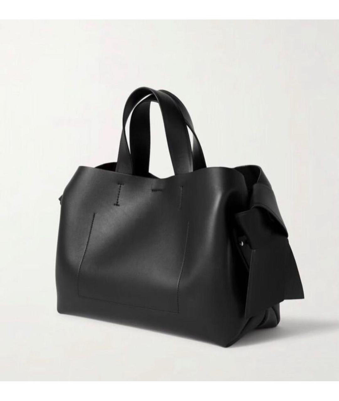 ACNE STUDIOS Черная кожаная сумка тоут, фото 5