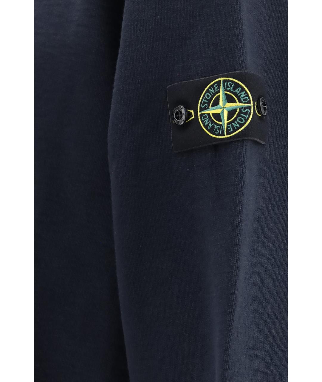 STONE ISLAND Синее хлопковое поло с длинным рукавом, фото 3