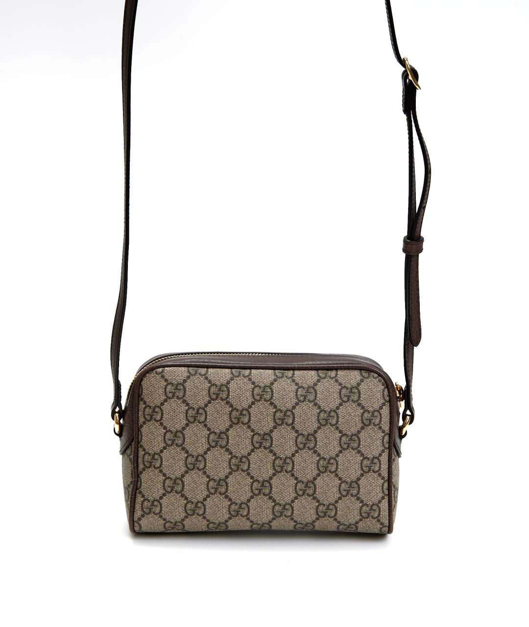 GUCCI Коричневая кожаная сумка через плечо, фото 3