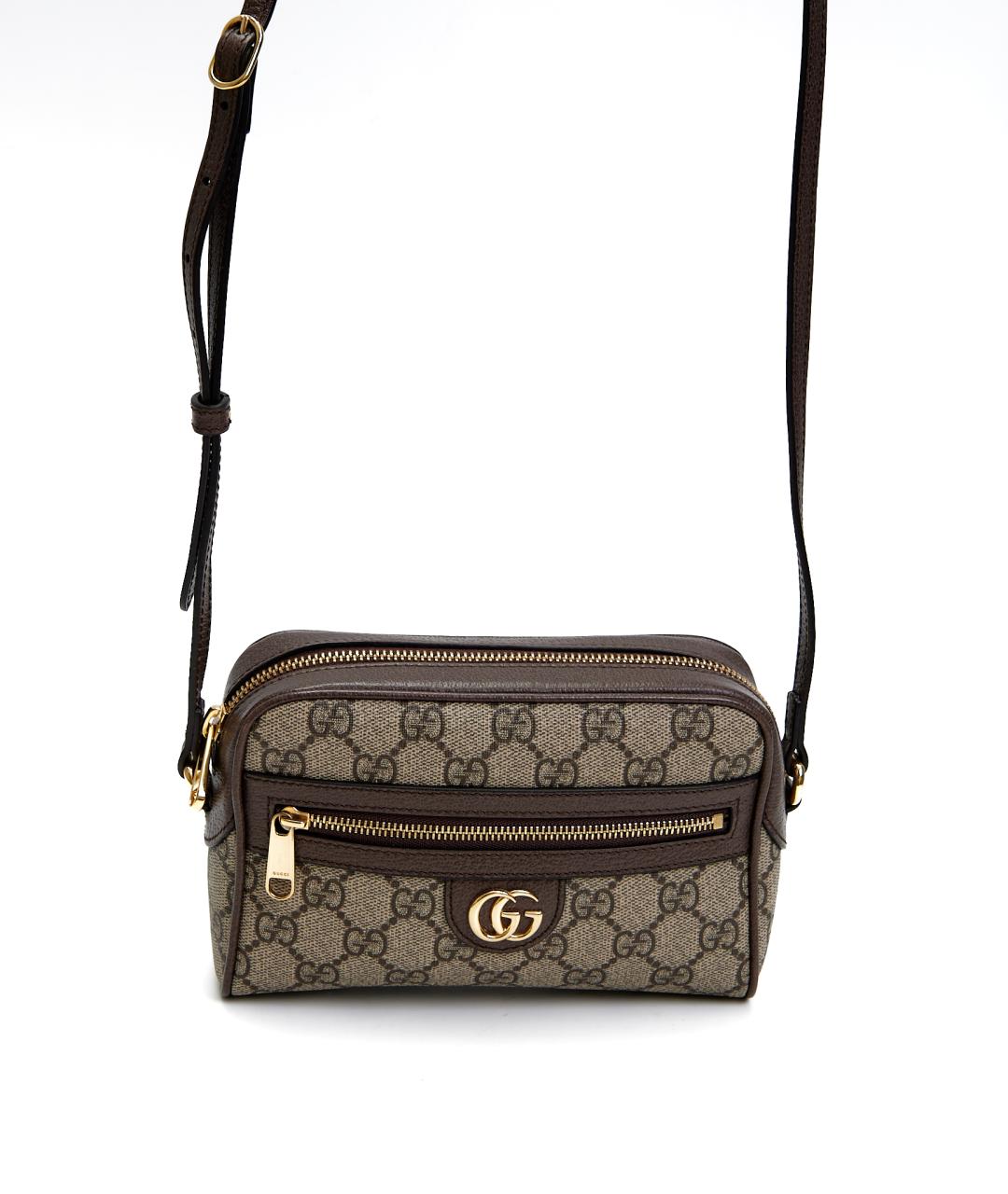 GUCCI Коричневая кожаная сумка через плечо, фото 5