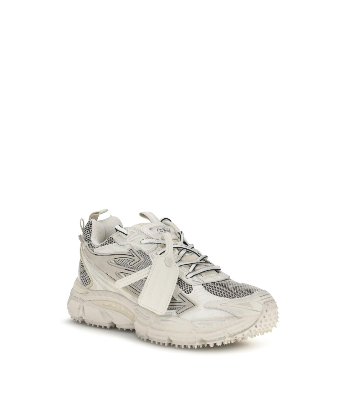 OFF-WHITE Бежевые текстильные низкие кроссовки / кеды, фото 2