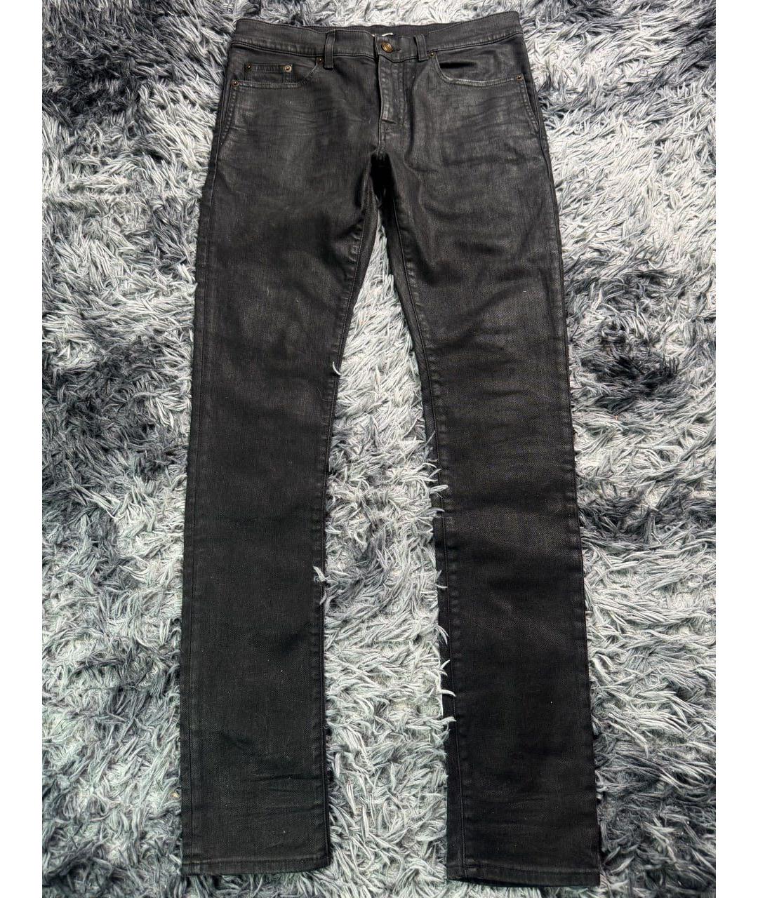 SAINT LAURENT Черные хлопковые джинсы скинни, фото 9