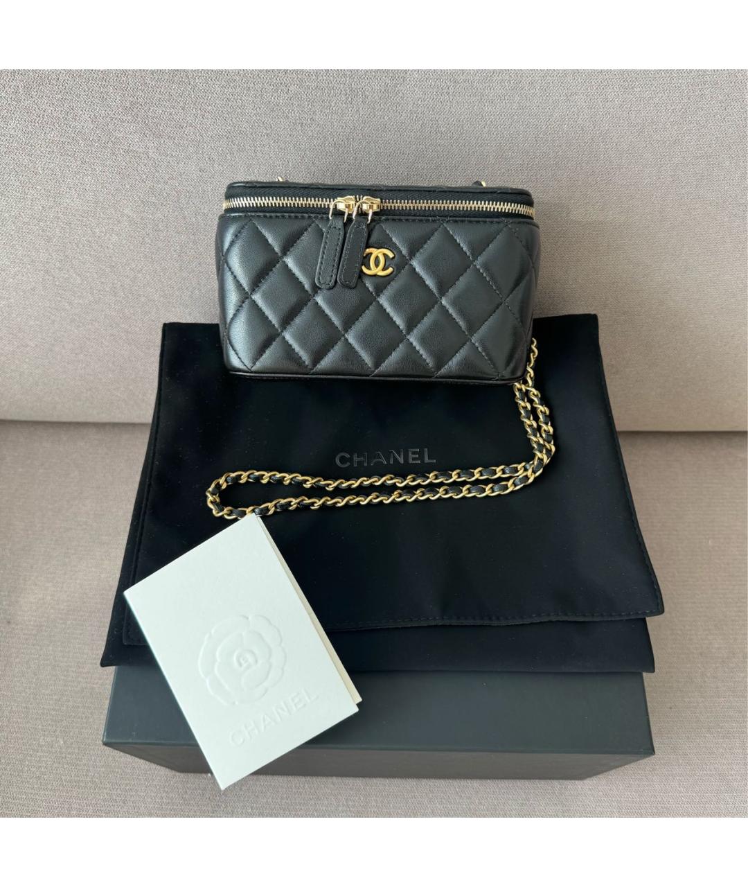 CHANEL Черная кожаная сумка через плечо, фото 8